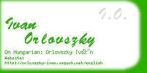 ivan orlovszky business card